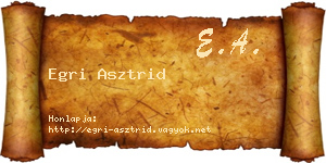 Egri Asztrid névjegykártya